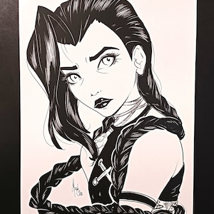 ARCANE Jinx Poster - Papel Brillante Imprimir 200g Alta Calidad A3 League of Legends Ilustración Mujeres Hombre