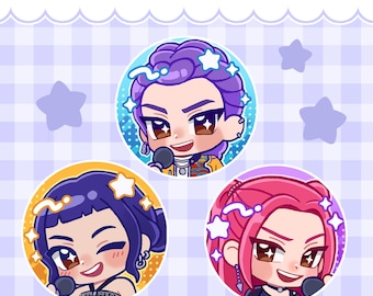 KPOP DEMON HUNTERS- Huntrix and Saja Boys 1.75 inch Button Pins