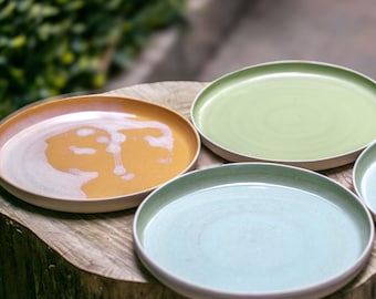 Collezione Pastello - Piatto in ceramica fatto a mano da 24 cm - piatto per cena, pranzo, occasioni speciali o decorativo
