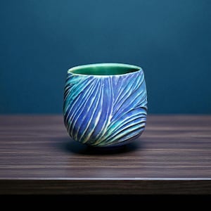 Blue Flame - Handmade ceramic stoneware mug