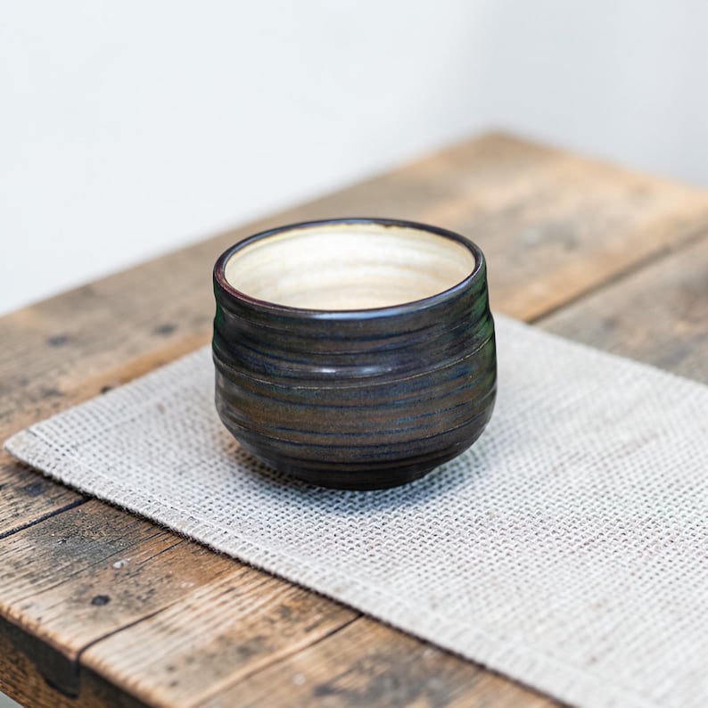 Handmade Ceramic Chawan – Wheel Thrown Matcha Bowl, Japanese Tea Ceremony Cup image 1
