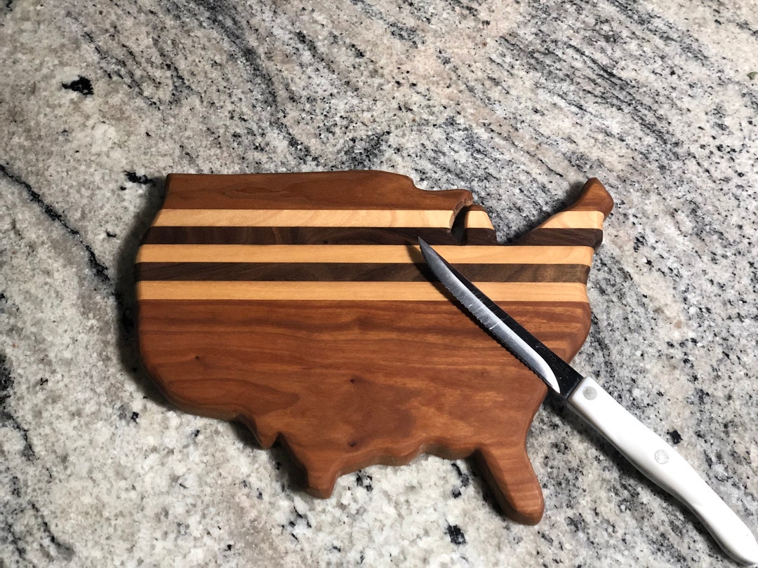 USA Cutting Board Custom Cutting Board Maple, Cherry, and Walnut