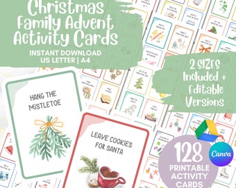 Advent Activity Cards, Kids Advent Calendar Activities, Printable Christmas Advent Card, Start the fun Christmas countdown with your family