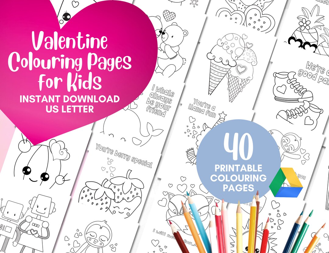 Valentine Coloring Pages for Kids, Toddler Coloring Pages, PDF Coloring ...