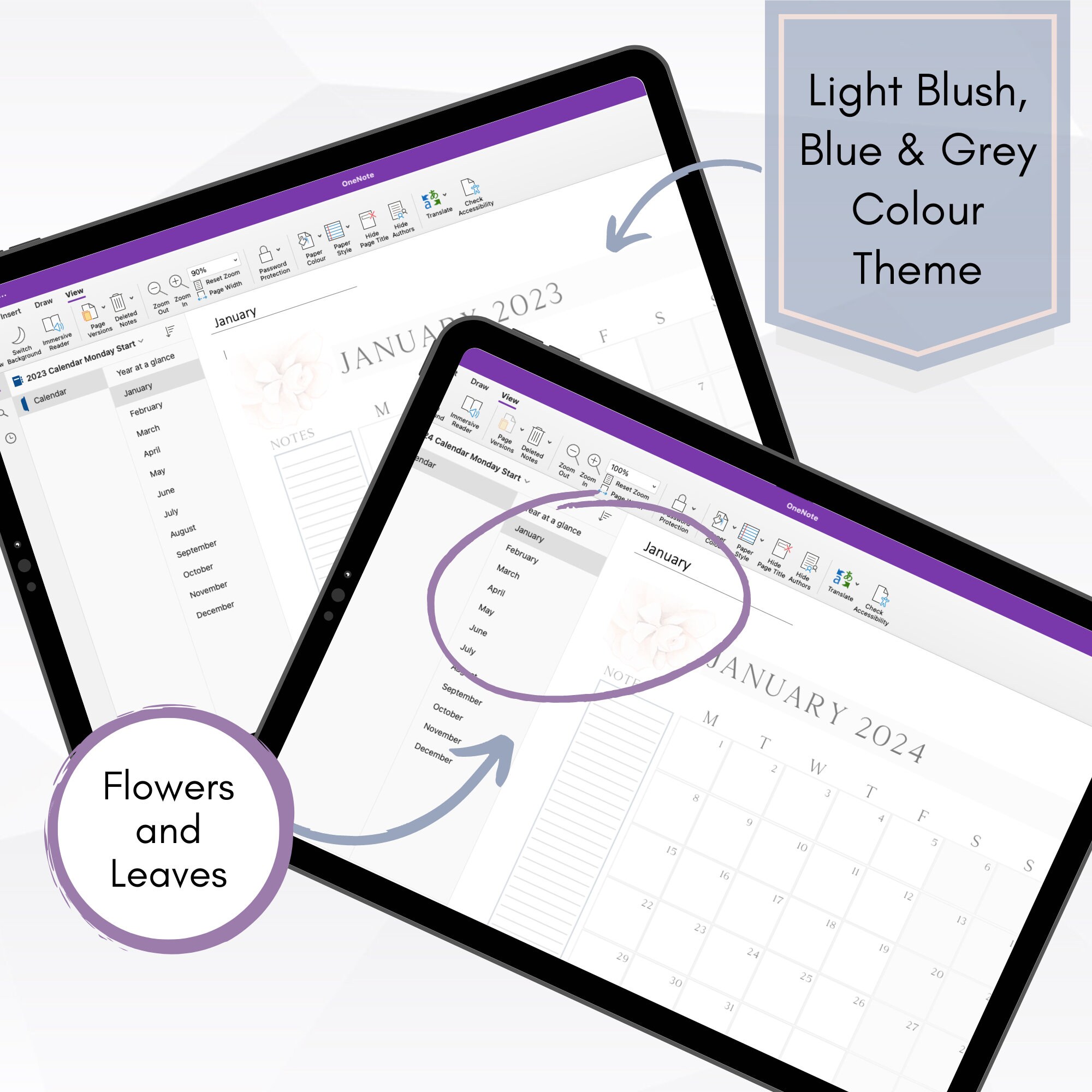 20232024 Onenote Calendar, Monday Start, Onenote Monthly Calendar for