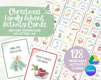 Advent Activity Cards, Kids Advent Calendar Activities, Printable Christmas Advent Card, Start the fun Christmas countdown with your family