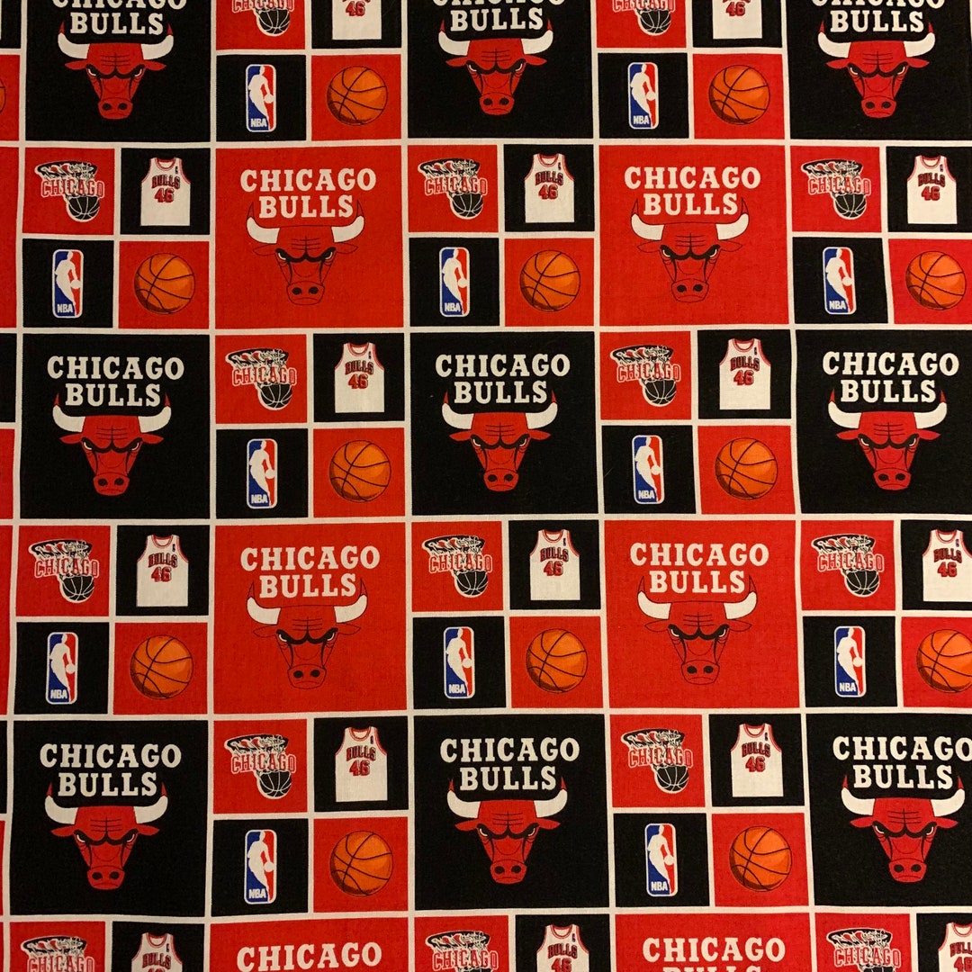 Chicago Bulls NBA Cotton Fabric 23 X 41 Basketball Unique Quilting