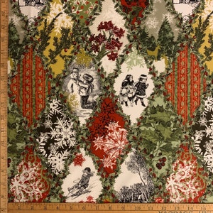 Christmas Trees Children 1 yard 13&quot; Cotton Fabric Wintergraphix In the Beginning Jason Yenter Out of Print Holiday Xmas Hard to Find OOP HTF