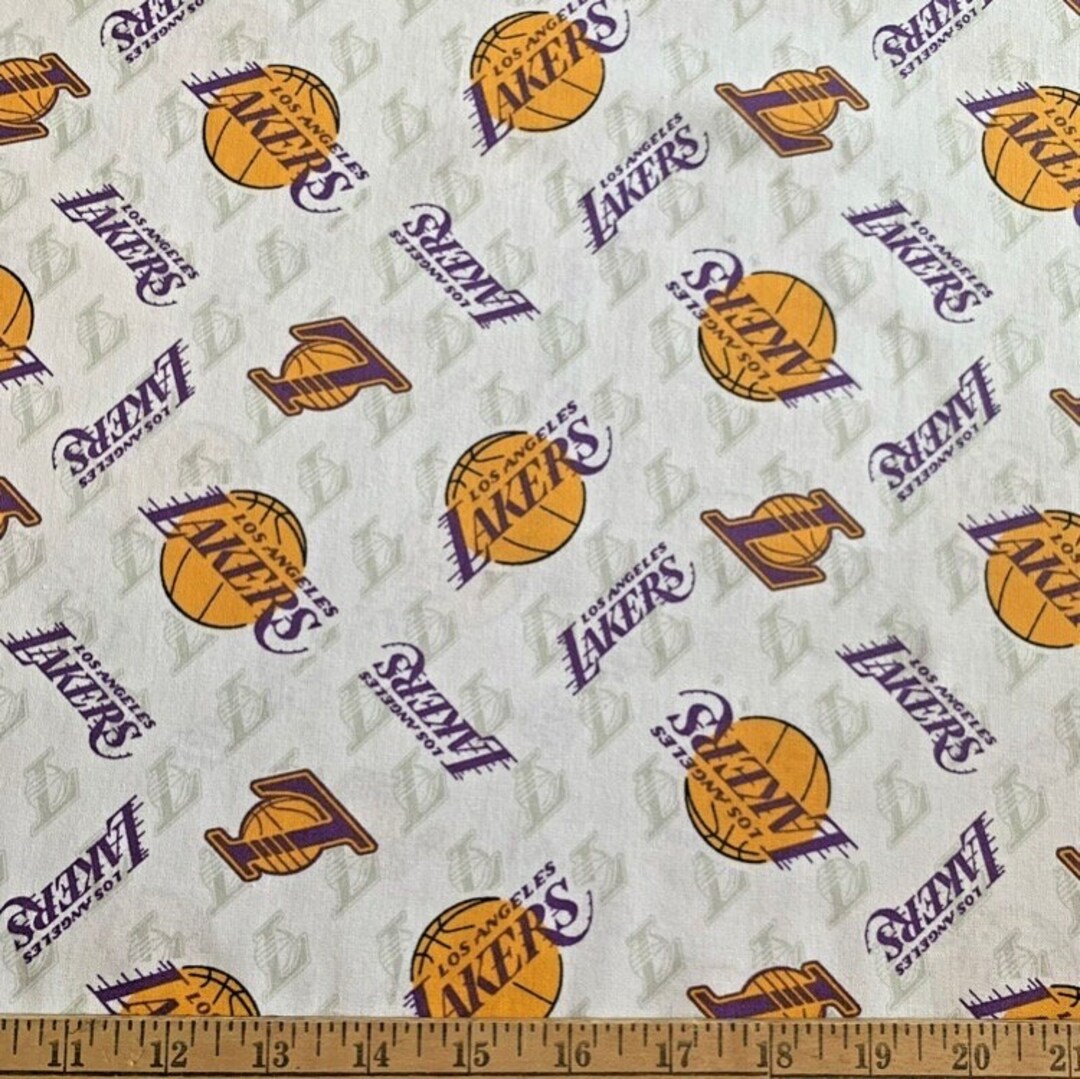 Los Angeles Lakers Cotton Fabric BTY NBA LA Licensed Basketball Sports