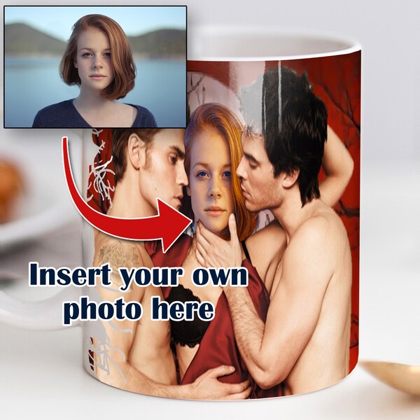 Tasse photo et cadeau personnalisés Vampire Diaries ! Ajoutez votre propre photo via Etsy msg.