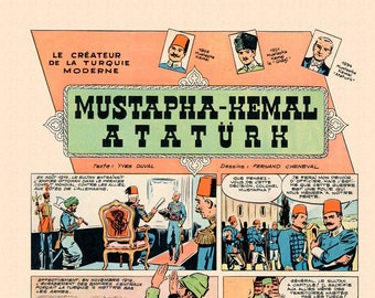 Mustafa Kemal Atatürk  |  Tintin 1964  |  Wall art  |  Home Decor  |  Poster