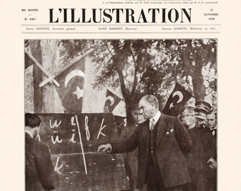 Mustafa Kemal Atatürk | Lillustration 1928 | Wall art | Home Decor | Poster