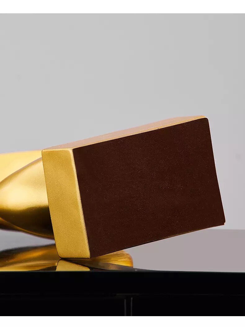 Ceramic Abstract Art Statue Creative Nordic Ornament Gold Etsy