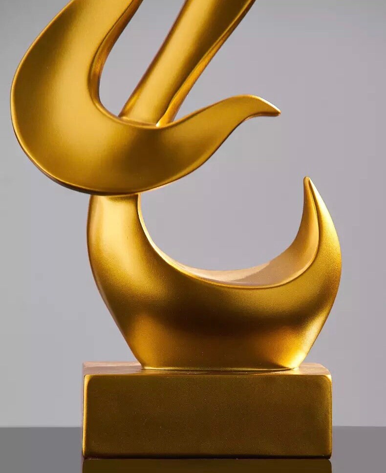 Ceramic Abstract Art Statue Creative Nordic Ornament Gold Etsy