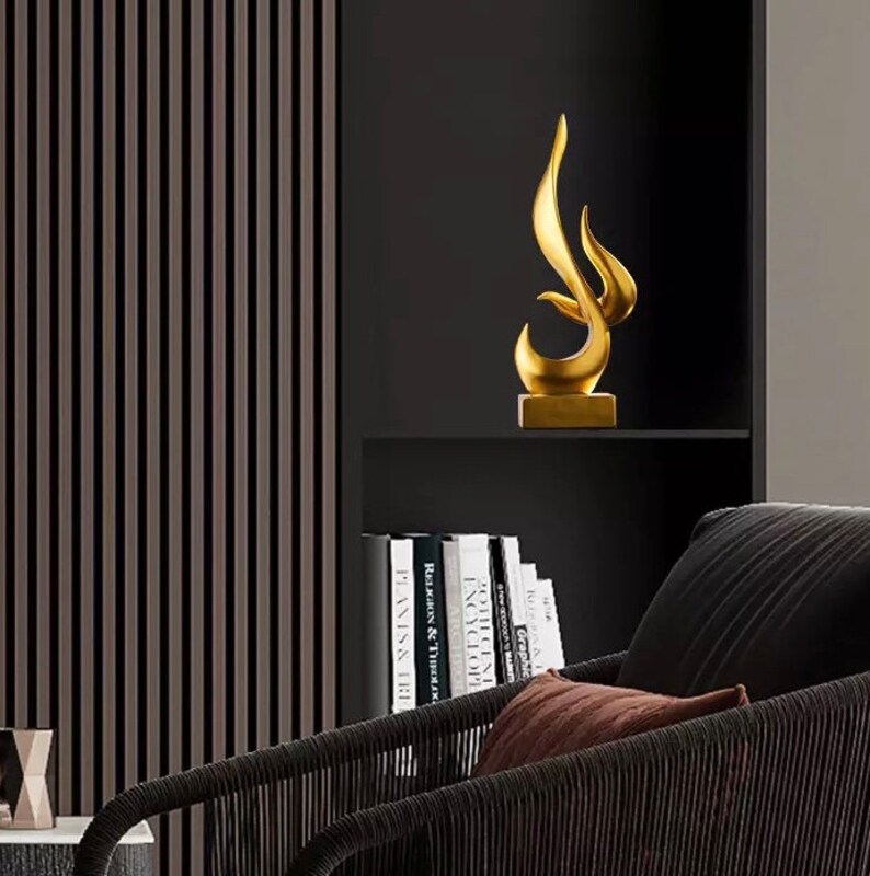 Ceramic Abstract Art Statue Creative Nordic Ornament Gold Etsy