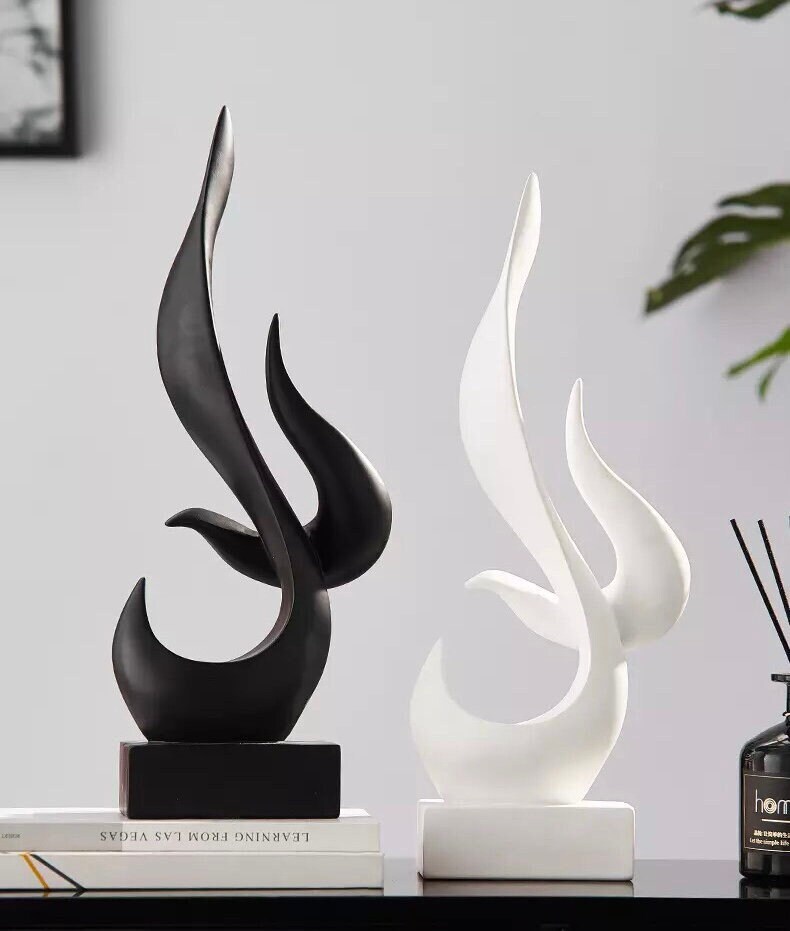 Ceramic Abstract Art Statue Creative Nordic Ornament Gold Etsy