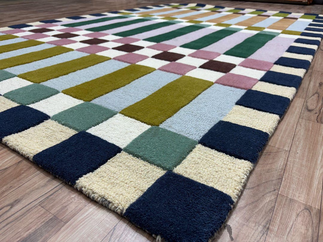 Buy Vibrating Wool Area Handmade Rug for Stunning Interior Carpet, Rug ...