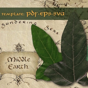 Plantilla de Hoja El Señor de los Anillos - Descargar Archivo - Plantilla de Hoja El Señor de los Anillos - Hoja Lorien MULTI COLOR