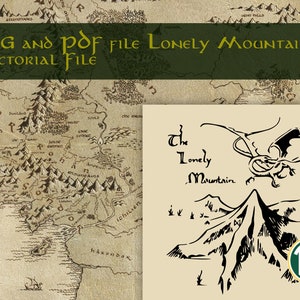 File SVG Lonely Mountain file Vettoriale per Inviti Matrimonio Feste e compleanni - File SVG - PDF - lotr - Signore degli Anelli