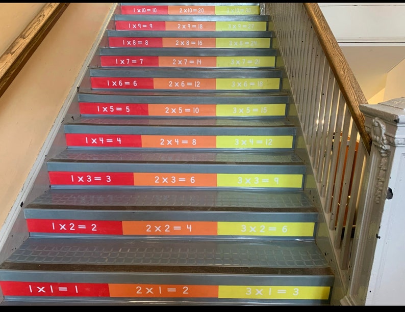 Multiplication Stairs/floors, Sensory Path, Educational Decal, Sensory