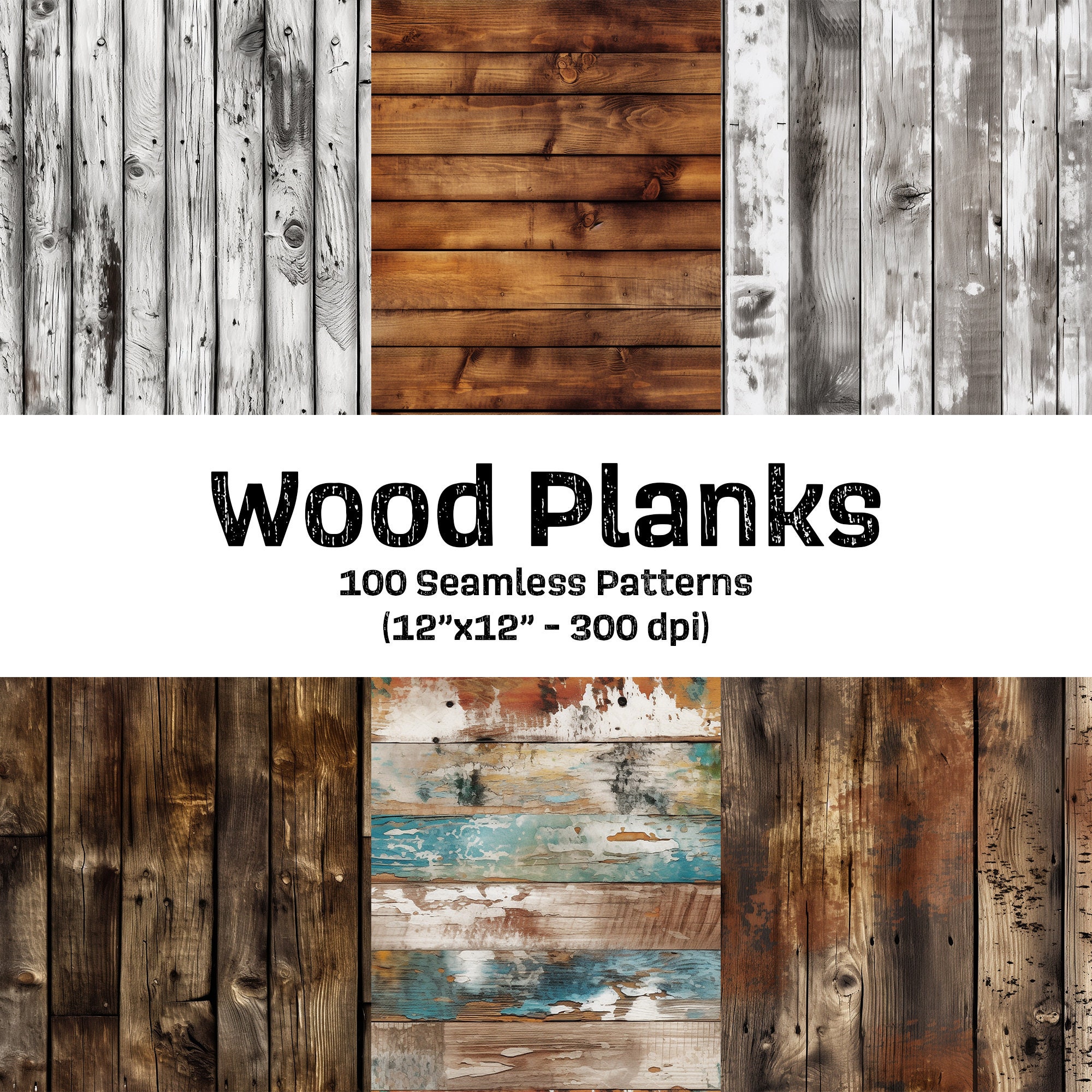 Seamless Rustic Wood Planks Background Texture Transparent Overlay