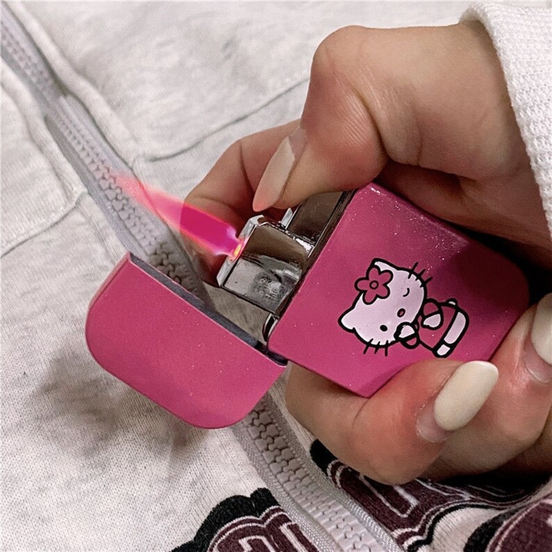 Hello Kitty Lighter Pink Refillable Kitty Pink Flame Lighter Etsy UK