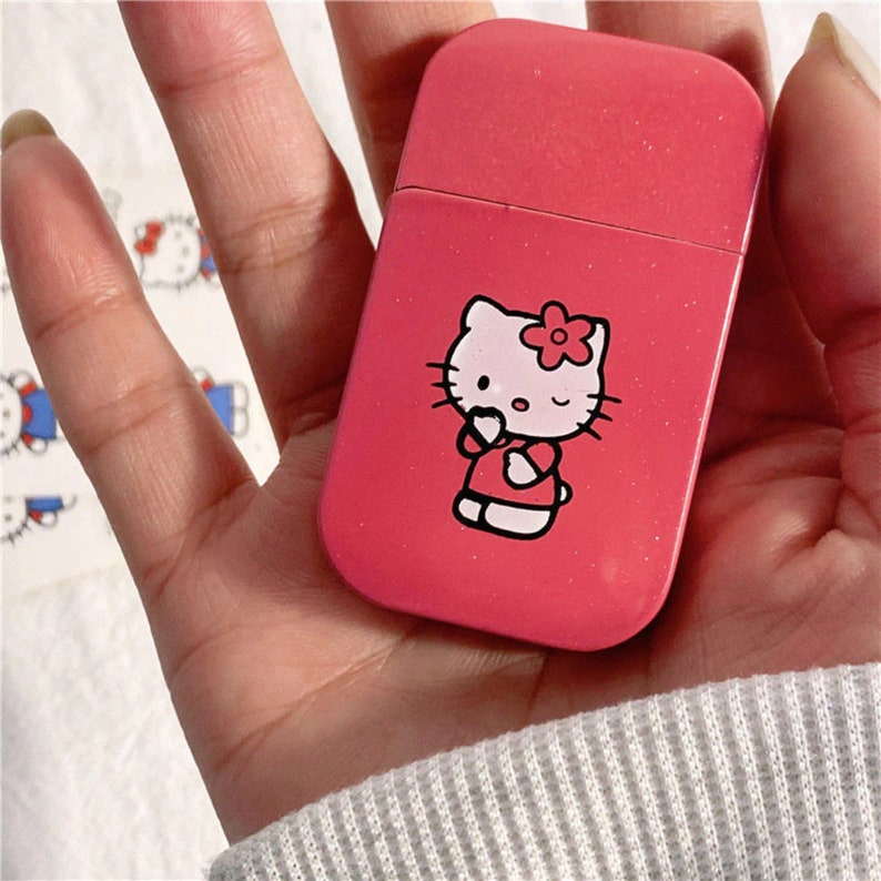 Hello Kitty Lighter Pink Refillable Kitty Pink Flame Lighter Etsy