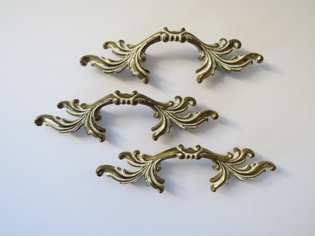 Vintage French Provincial Style Drawer Pull, Dresser Pulls, Metal ...