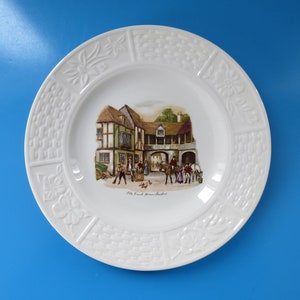 Vintage Royal Falcon Ware Old Coach House Stratford Plate, Embossed Plate, Weatherby Hanley, Made in England