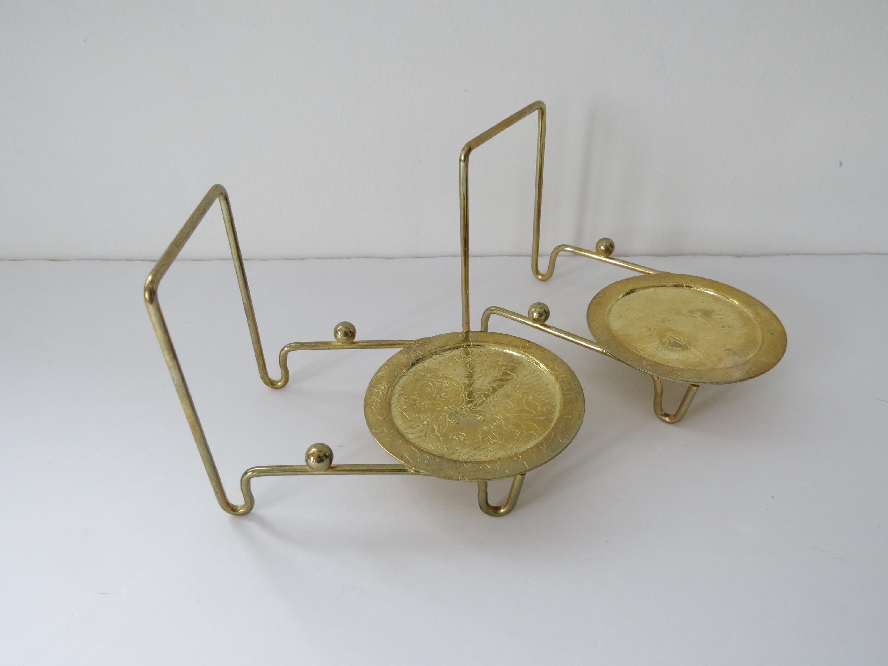Etched Rack Vintage Goldtone Etched Metal Stand Holder Rack for Teacup and Saucer ...