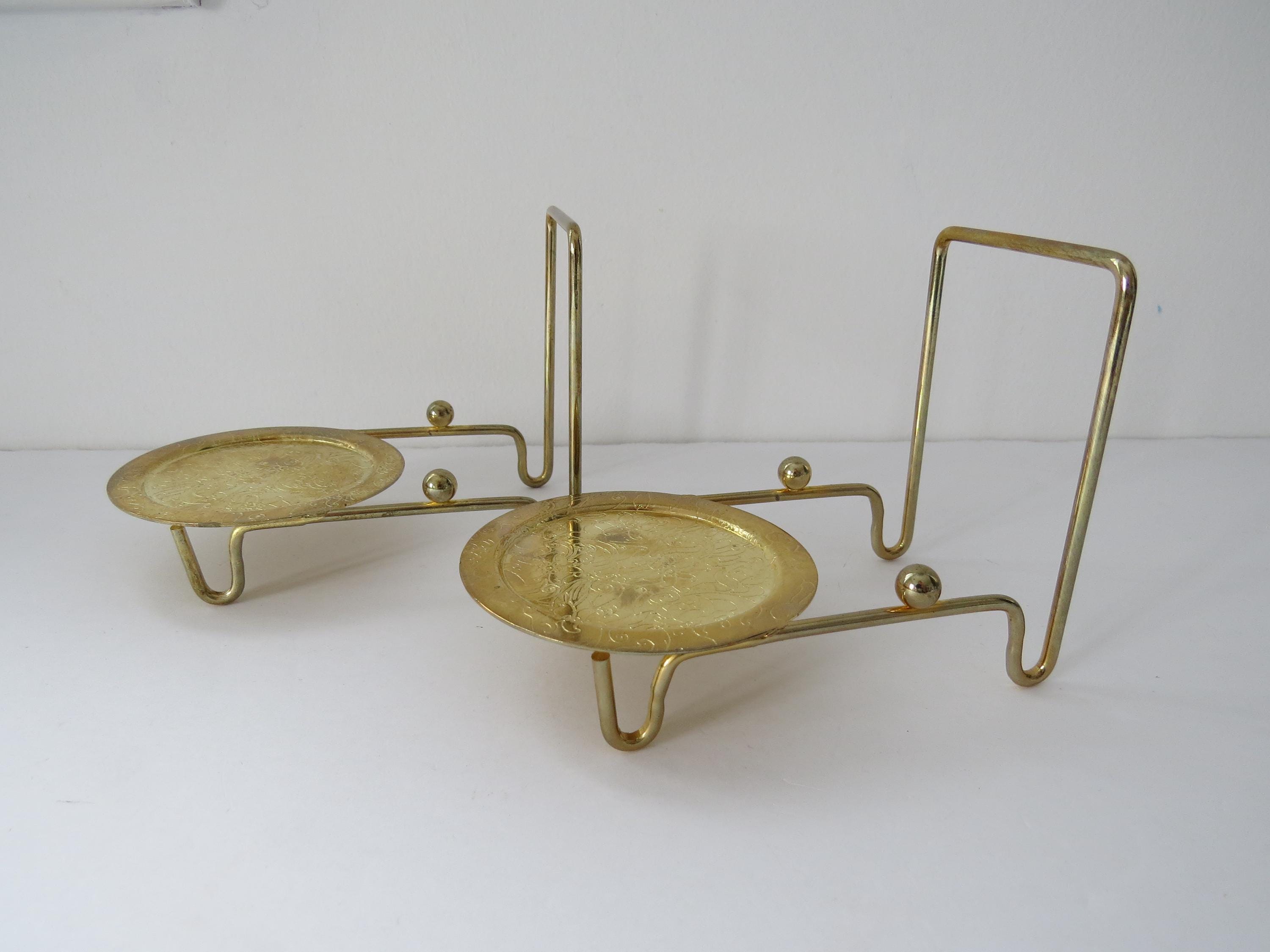 Etched Rack Vintage Goldtone Etched Metal Stand Holder Rack for Teacup and Saucer ...
