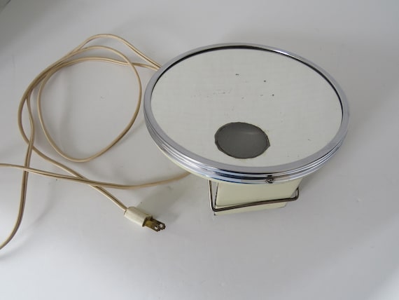 RARE Shaving Magnifying Mirror w Lighting, Beck Electric Mfg, Back Electric Shavor Socket, Top on table/Wall Hang, 1950s, Retro, Canada View 3