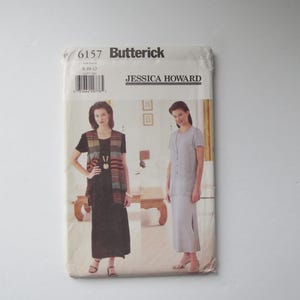 May include: A Butterick 6157 sewing pattern envelope for a Jessica Howard design. The front shows two variations of a dress and vest ensemble, with sizes 8-10-12 printed at the top. The packaging features a barcode and product identification text.