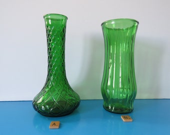 Vintage Green Glass Vase, SOLD SEPARATELY