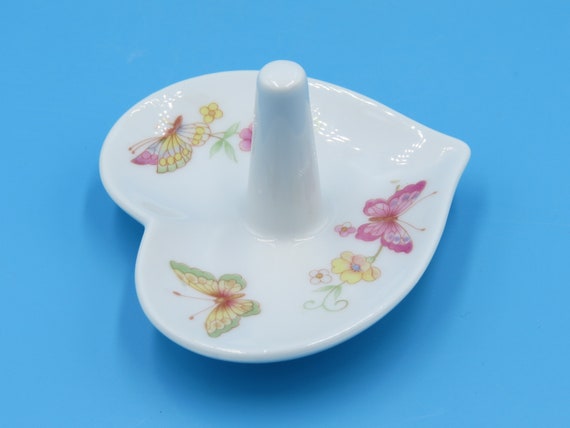 Vintage Butterfly Heart Shaped Ring Holder Dish, … - image 3