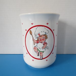 Vintage Campbell's Soup Kid Utensil Holder, Ceramic Kitchen Utensil Pot, Retro Style