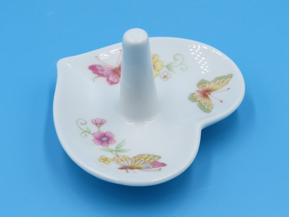 Vintage Butterfly Heart Shaped Ring Holder Dish, … - image 2