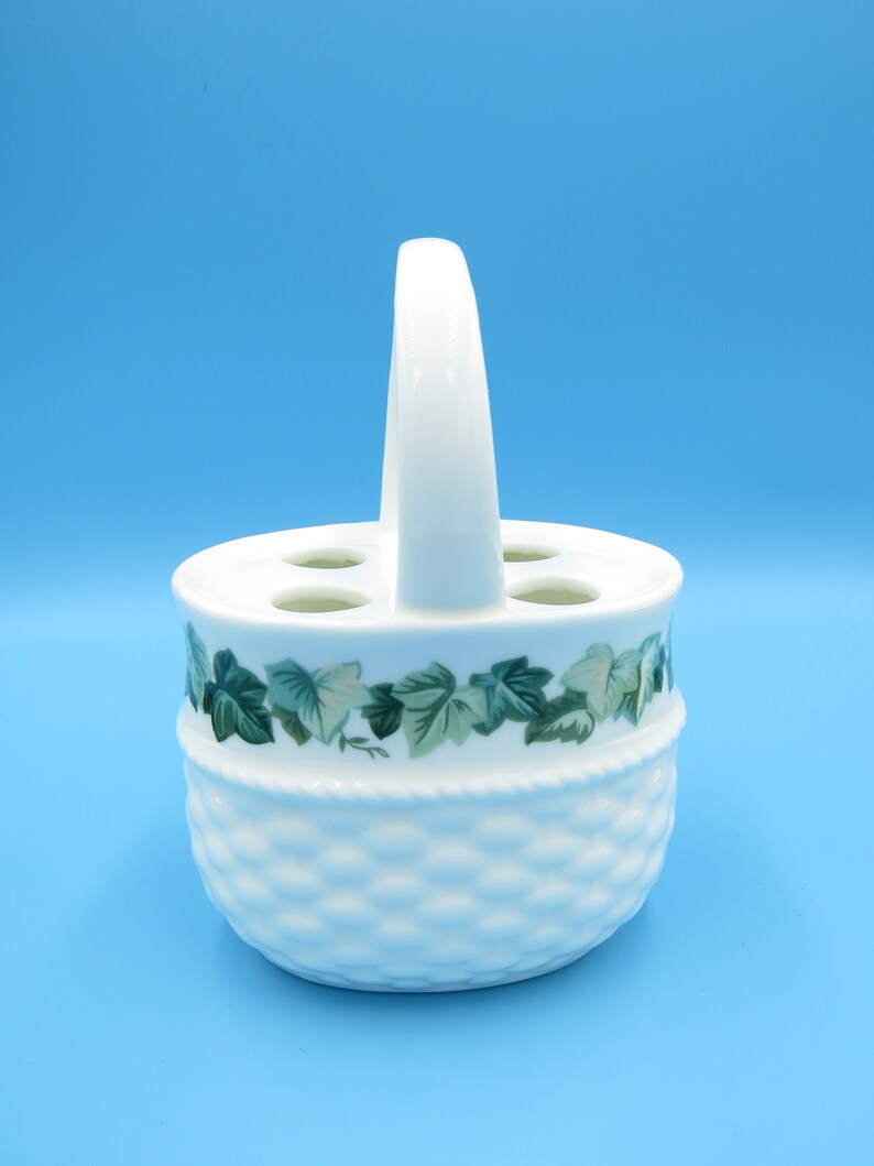 Vintage Ivy Arbor White Porcelain Bathroom Accessory Set Etsy