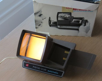 Vintage Gaf Pana-vue Automatic, Lighted 2x2 Slide Viewer, Original Box, Made in U.S.A.