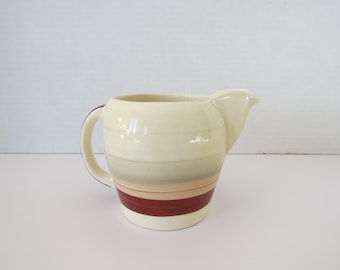 RARE SUSIE COOPER Wedding Ring Creamer, Gradient of Gray and Coral on Cream Porcelain, Crown Works Burslem, 1930s, Made in England
