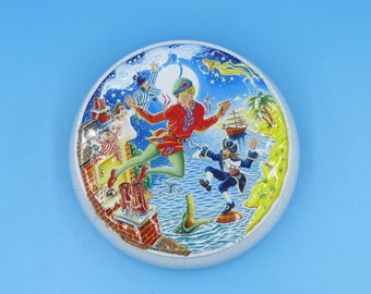 Vintage Peter Pan Tin, embossed container box, Churchill's, The Classic Collection, Made in England