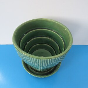 Vintage 1950s McCoy Green Flower Pot, McCoy Pottery, 5 in, MCM, Made in U.S.A. image 2
