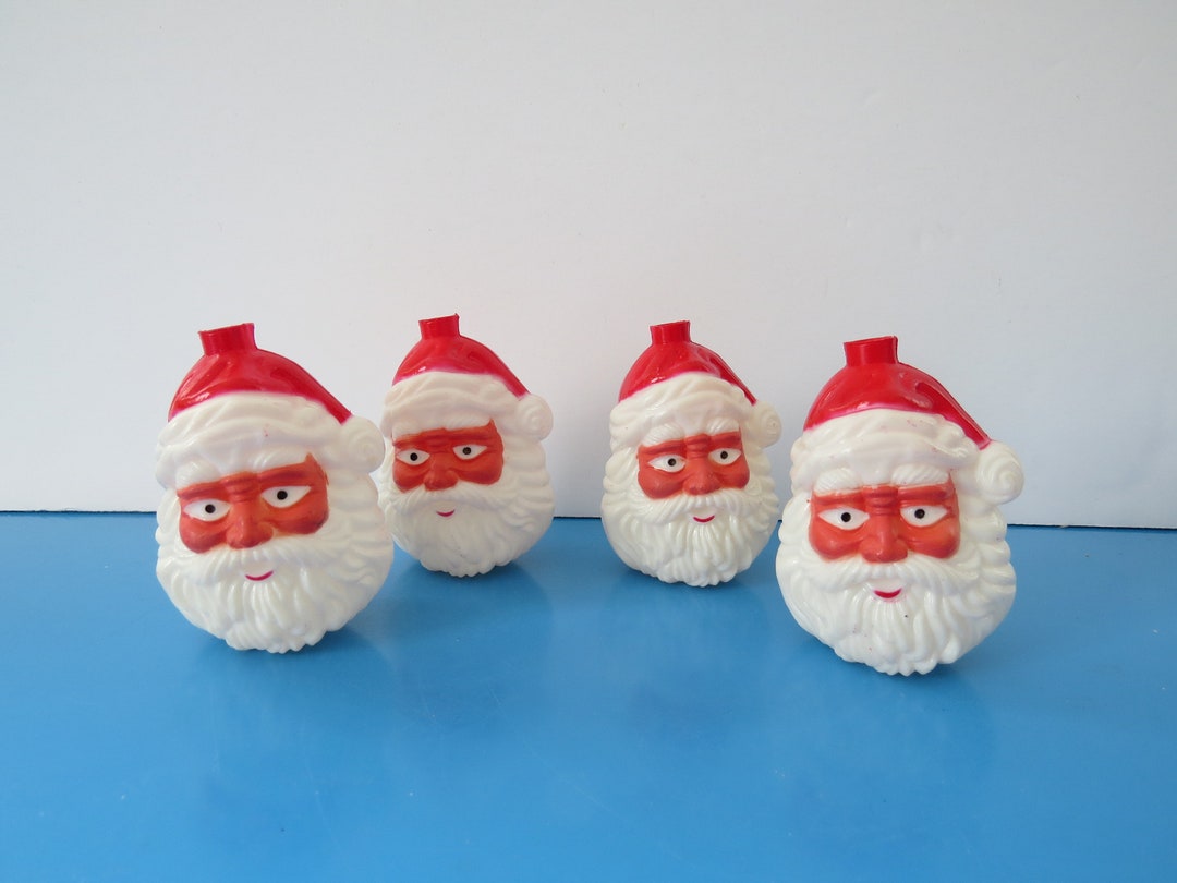 Vintage Santa Plastic Christmas Light Covers, Santa Head, Set of 4 Etsy