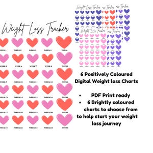 Weekly Weight Loss Chart: 6-Month Tracker (Digital Download)