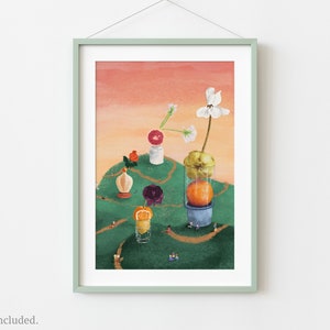 Obst Loop 10x15cm Kunstdruck; verträumte surreale Landschaft