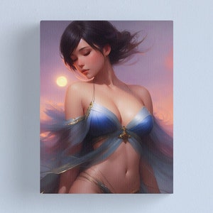 Beautiful painting of sensuous celestial beauty in ethereal shades