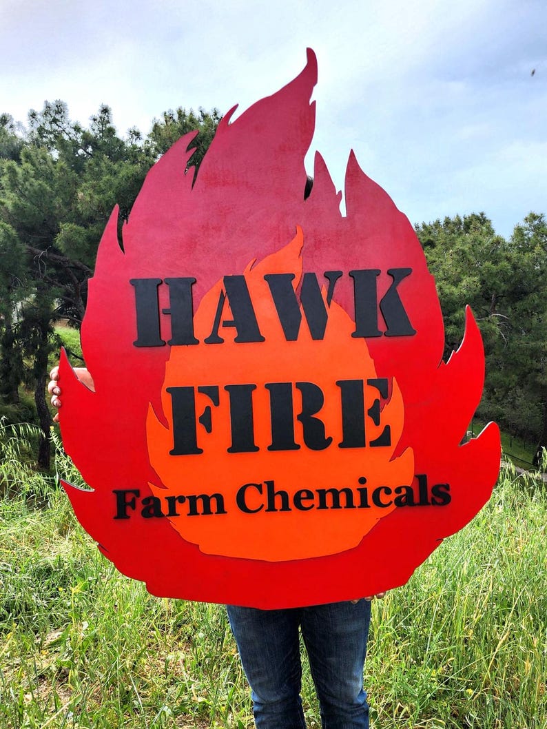 large wood sign