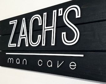 Personalized Wooden Family Name Sign: Man Cave Decor