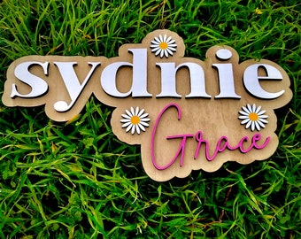 3D Nursery Wooden Name Sign, Baby Shower Gift