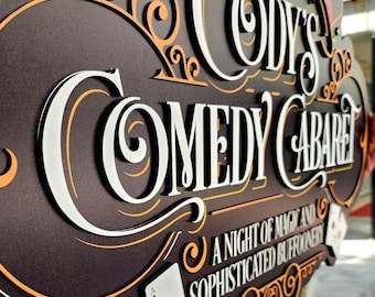 3D Vintage Logo Sign: Personalized Business Reception Decor